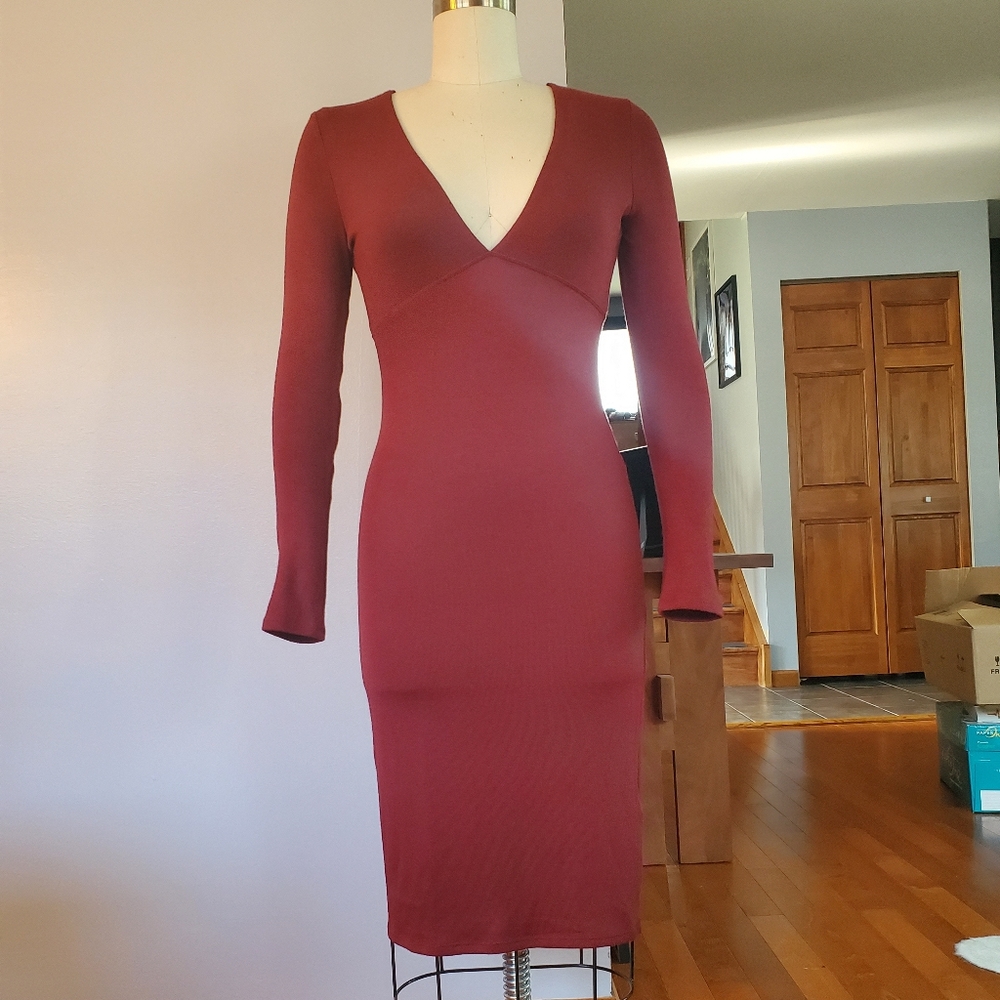 Wine Colored Sweater Dress